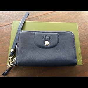 NWT Longchamp Le Pliage Cuir Wallet